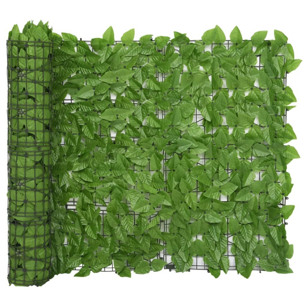 vidaXL Balcony Screen with Green Leaves 300x100 cm Privacy Screen Wind Breaker