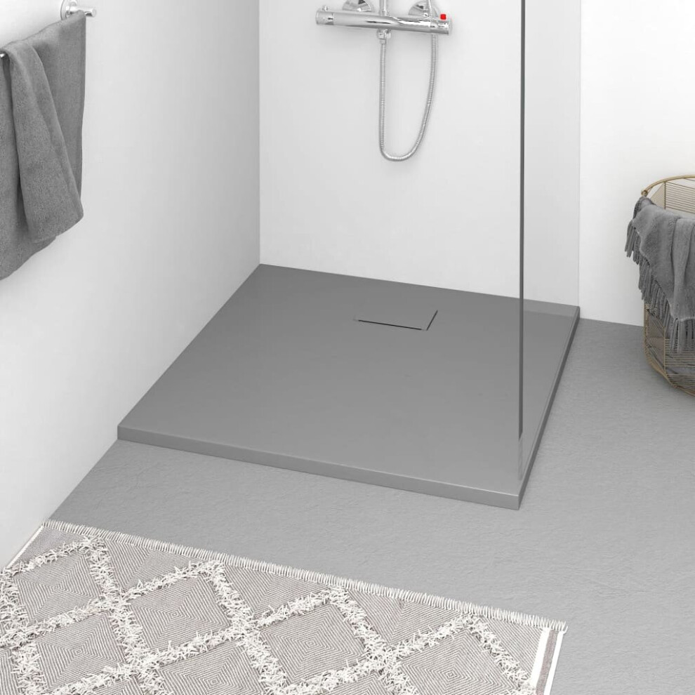 vidaXL Shower Base Tray SMC Grey 90x80 cm Modern Bathroom Shower Receptor