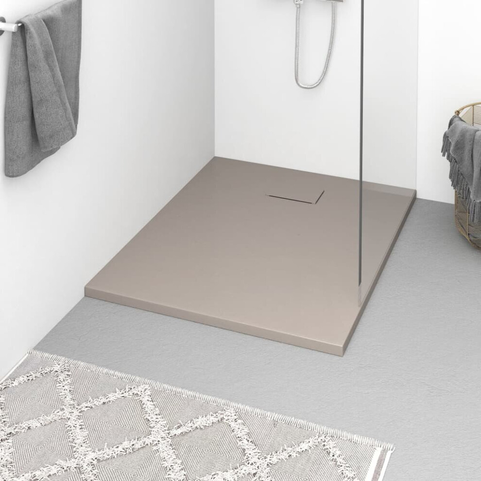 vidaXL Shower Base Tray SMC Brown 100x80 cm Modern Bathroom Shower Receptor