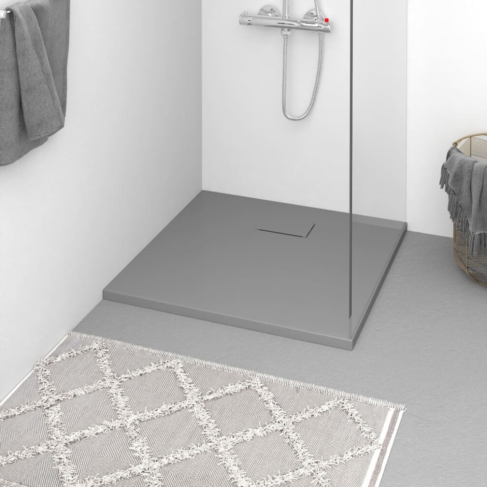 vidaXL Shower Base Tray SMC Grey 80x80 cm Modern Bathroom Shower Receptor