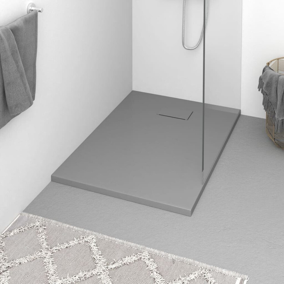 vidaXL Shower Base Tray SMC Grey 100x70 cm Modern Bathroom Shower Receptor