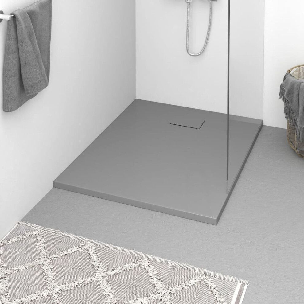 vidaXL Shower Base Tray SMC Grey 100x80 cm Modern Bathroom Shower Receptor