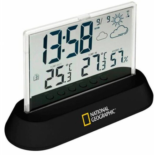 National Geographic weather station transparent 14 cm black 2-part 1