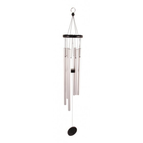wind chime M 12,3 x 77 cm aluminium chrome/black