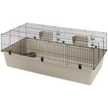 rabbit cage 156.5 x 77 x 61.5 cm steel brown/black
