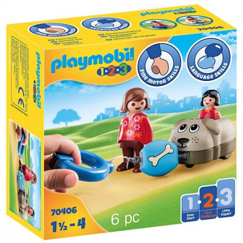 PLAYMOBIL 1 2 3 Carro perro