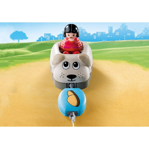 PLAYMOBIL 1 2 3 Carro perro 2