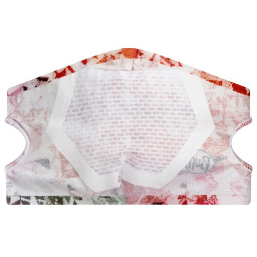 Buff mouth cap Azir cotton 3-layer red/white size one-size 1