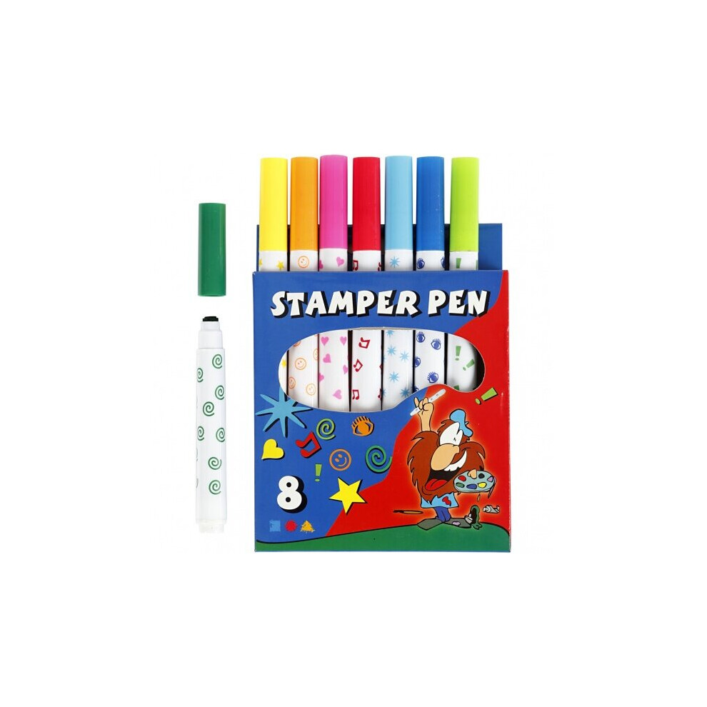 Creativ 100263 - Pennarelli Per Timbri, 8Asstd, Multicolore-image
