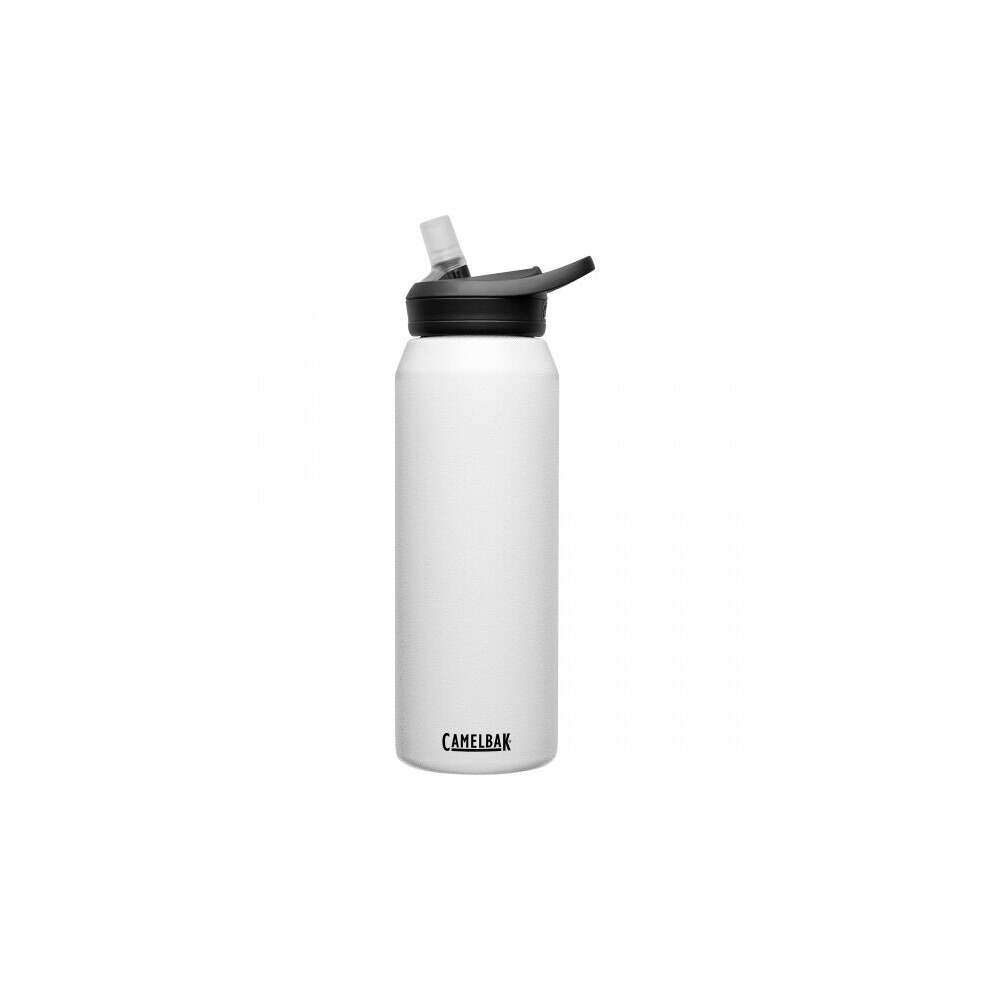 eddy+ insulated drinking bottle 1 litre stainless steel white/black