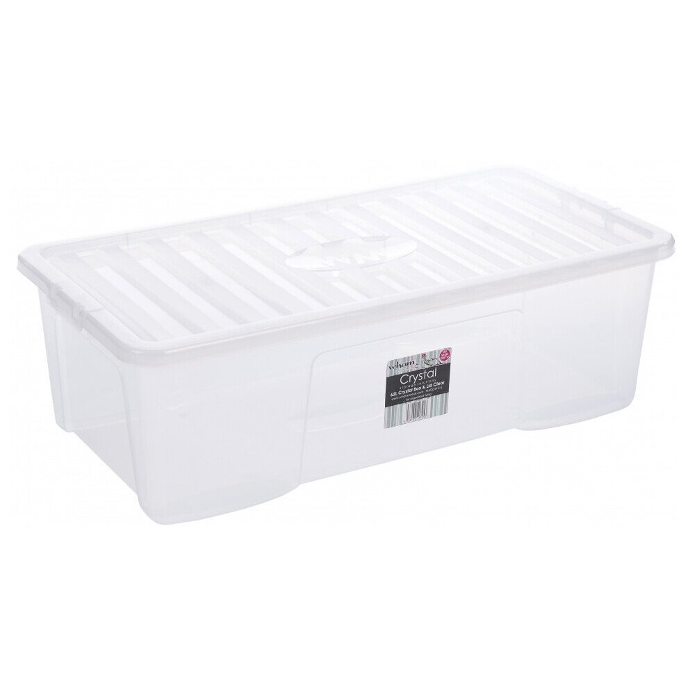 storage box Crystal 62 litres 79,5 x 39,5 cm white/transparent