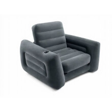 pull-out lounge chair 109 cm vinyl grey