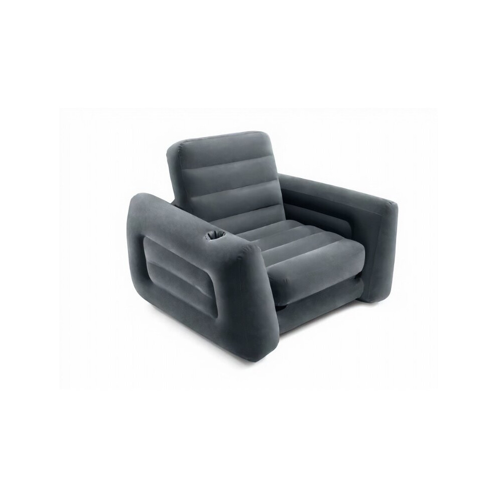 pull-out lounge chair 109 cm vinyl grey