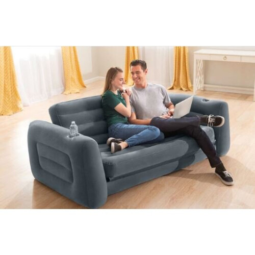Intex pull-out lounge bench 224 cm vinyl grey 2