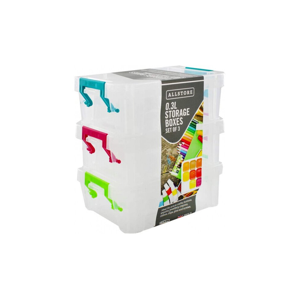 Whitefurze Storage Box Allstore 300 Ml Polypropylene 3-Piece