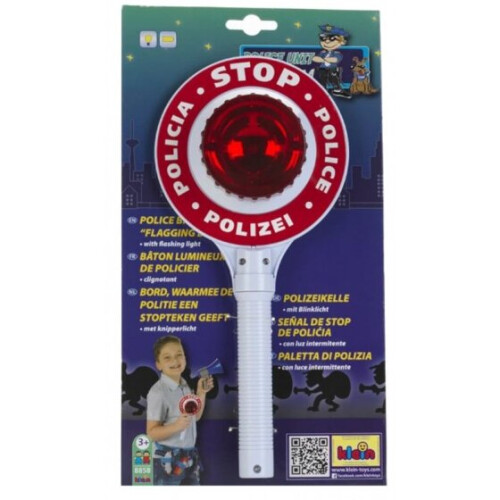 police stop sign with handle and flashing light 29 cm 2