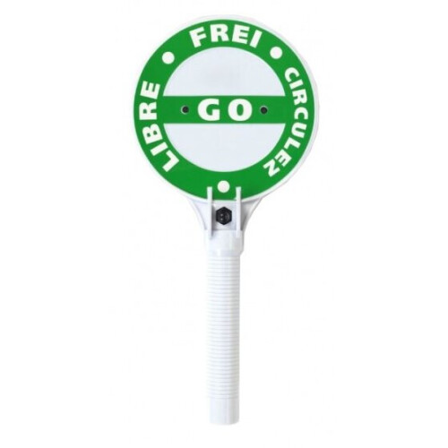 police stop sign with handle and flashing light 29 cm 1