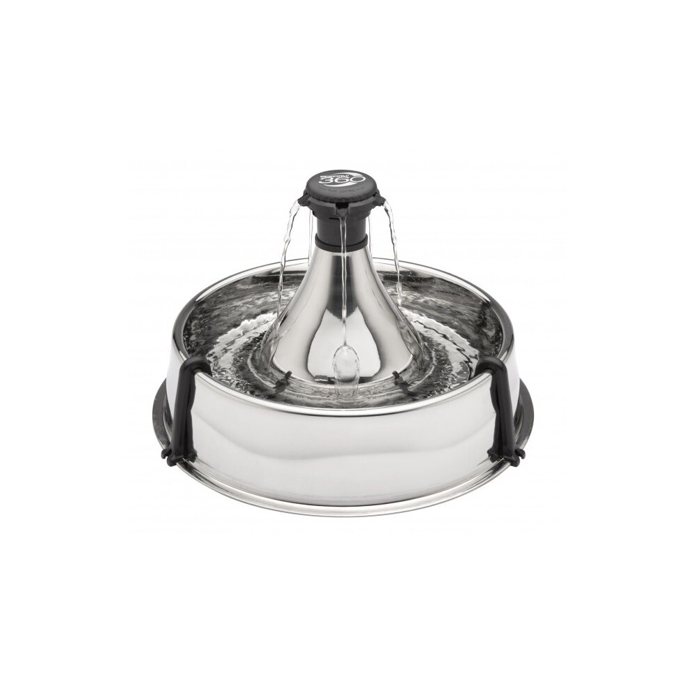 drinking fountain Drinkwell 3,8 litres stainless steel silver 3-part