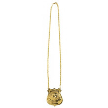 Adult Gold Police Badge Metal Necklace