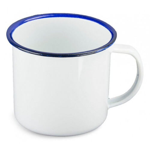 Highlander mug 8.8 x 10.6 cm steel white/blue 280 ml