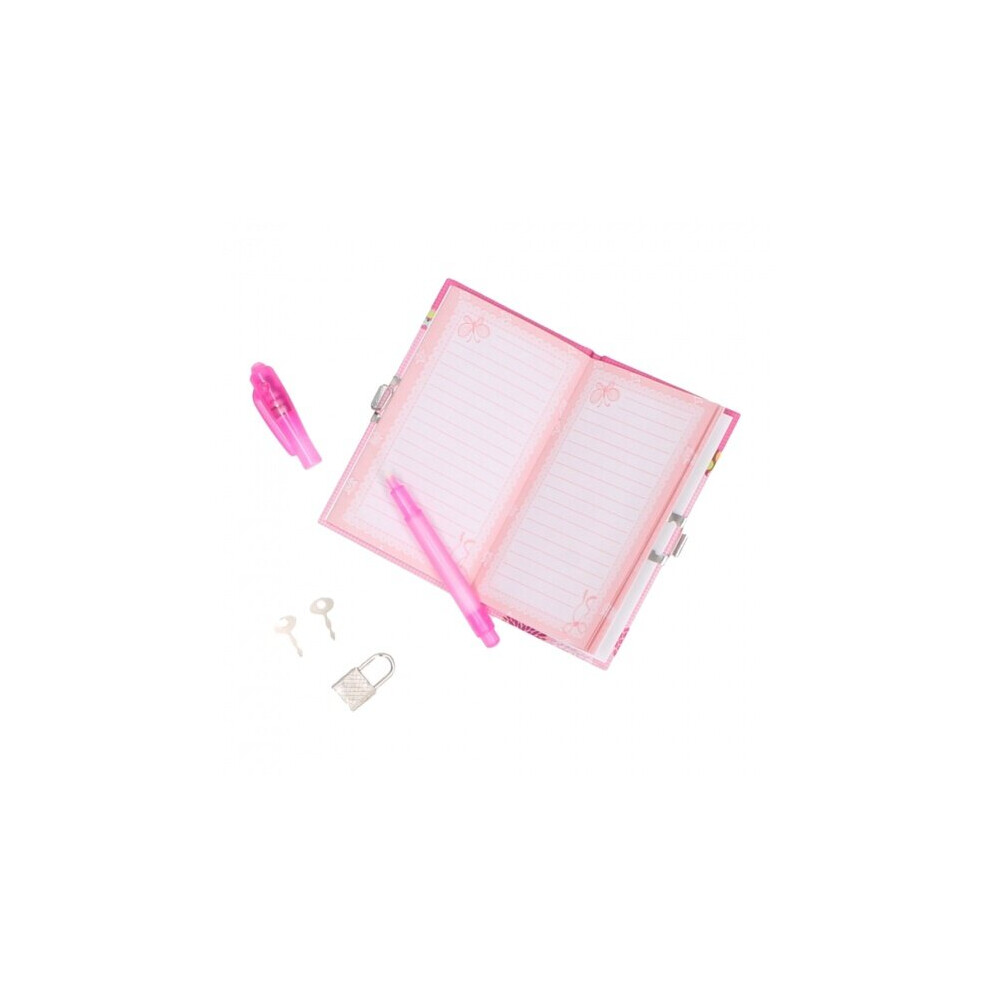 secret diary with lock and pen pink