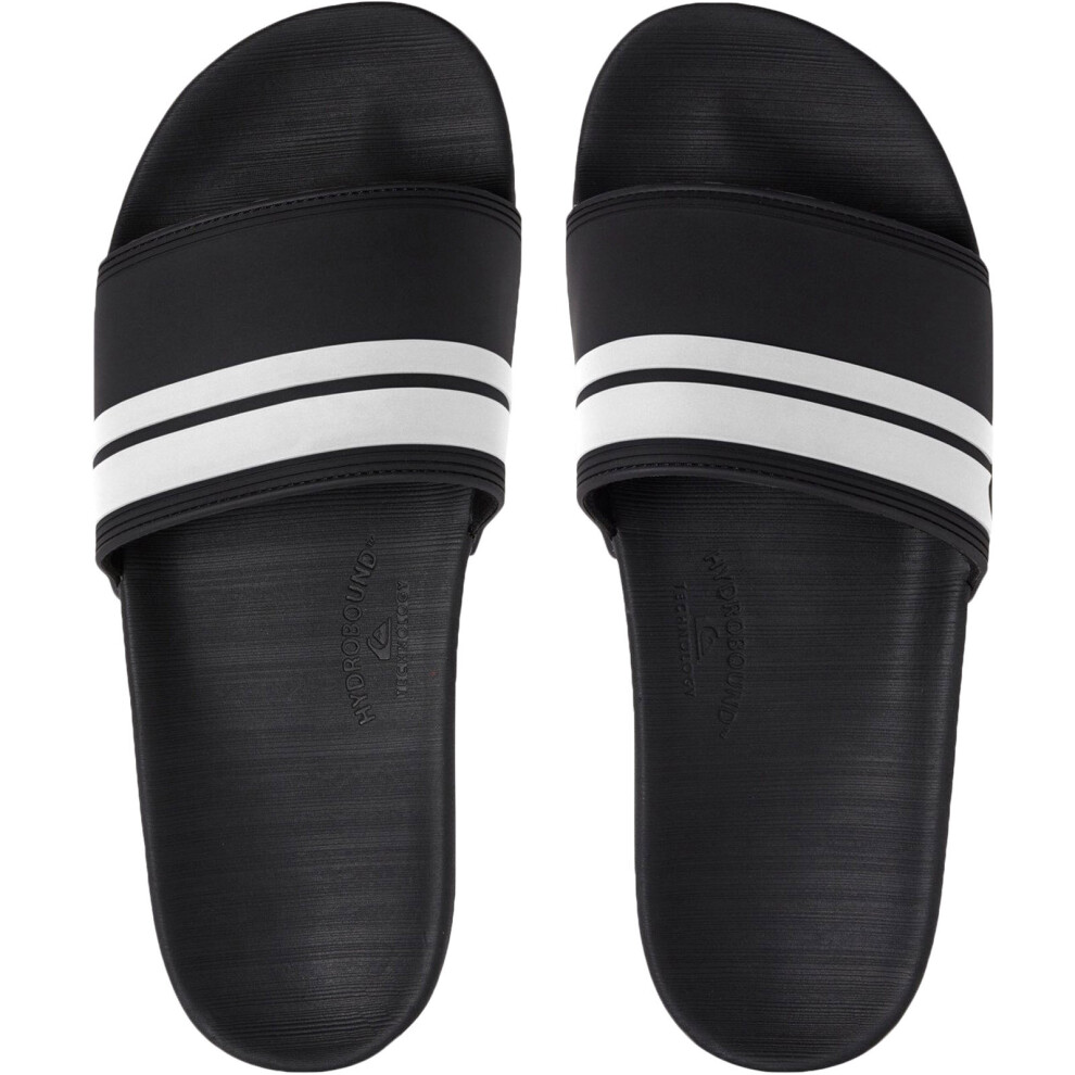 (8 UK, Black) Quiksilver Mens Rivi Beach Pool Holiday Sandals Sliders Slides - Black