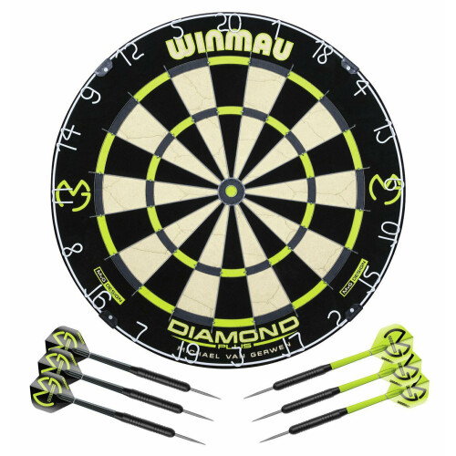 Armaf Winmau Michael van Gerwen Diamond Dartboard and Darts Set