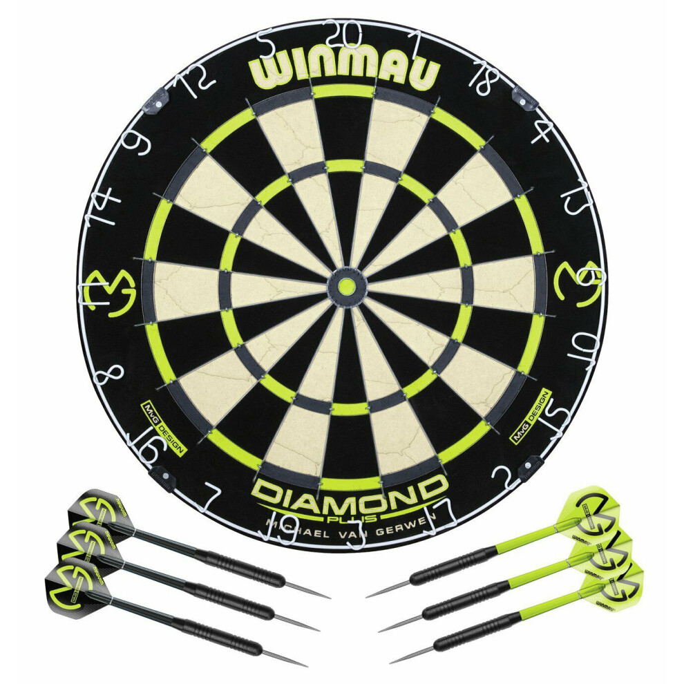 Winmau Michael van Gerwen Diamond Dartboard and Darts Set