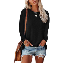 (S) Women Pocket Shirts Casual Loose Fit Tunic Top