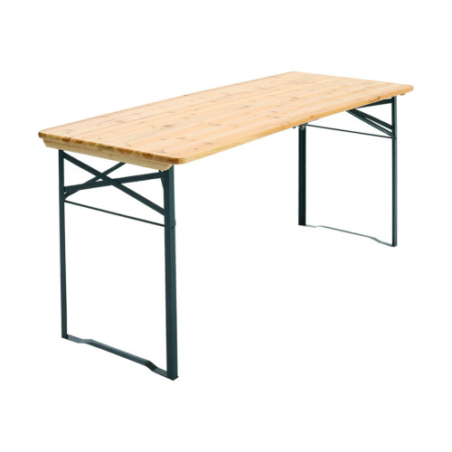 Living And Home (1 Table Only) Wooden Beer Table+2 Bench Set Folding BBQ Outdoor 2