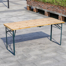 (1 Table Only) Wooden Beer Table+2 Bench Set Folding BBQ Outdoor