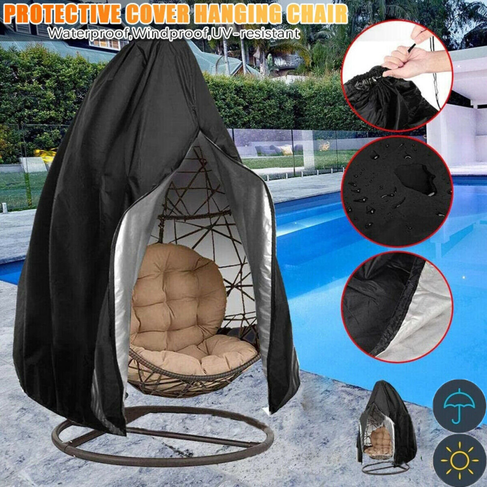 (115*190CM) Hanging Swing Egg Chair Cover Garden Patio Outdoor Rain UV Waterproof Protection