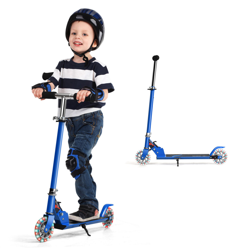 Kids Folding Adjustable T-Bar Push Kick Aluminum Led Wheel Scooter