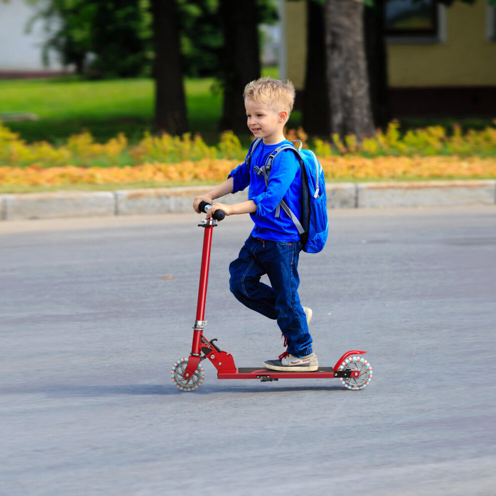 Kids Folding Adjustable T-Bar Push Kick Aluminum Led Wheel Scooter