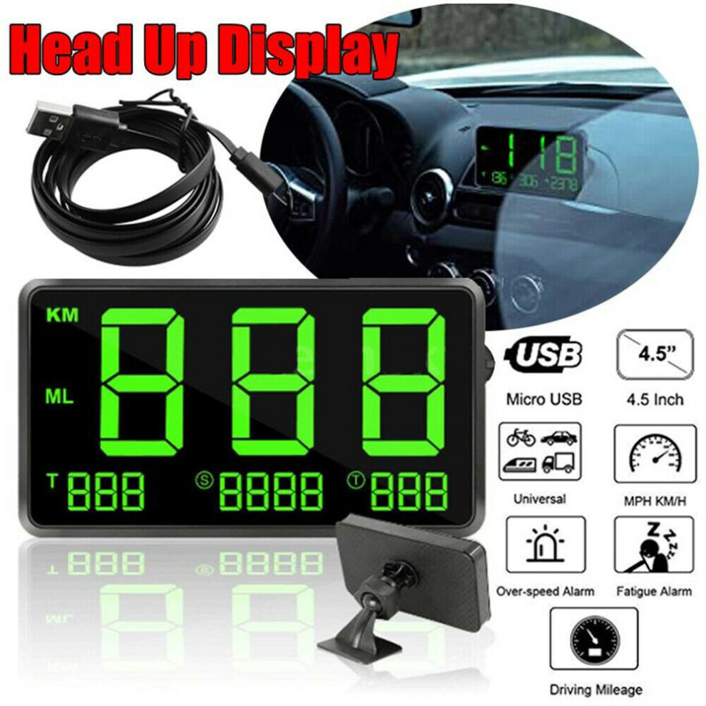 Digital Gps Speedometer Hud Mph/Km/H Overspeed Warning Clock For Car Motorcycle 699950027672
