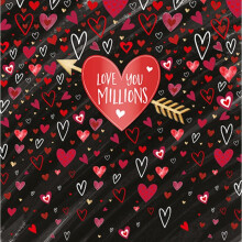 Love You Millions Valentine's Day Greeting Card Embellished Hand-Finished Cards