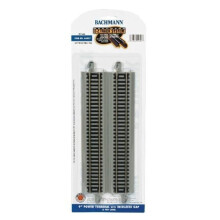 Bachmann Trains - Snap-Fit E-Z TRACK 9" POWER TERMINAL w/INSULATED GAP (2/card) - NICKEL SILVER Rail With Gray Roadbed - HO Scale