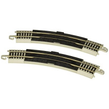 Bachmann Trains - Snap-Fit E-Z TRACK 18” RADIUS CURVED RERAILER (2/card) - NICKEL SILVER Rail With Gray Roadbed - HO Scale