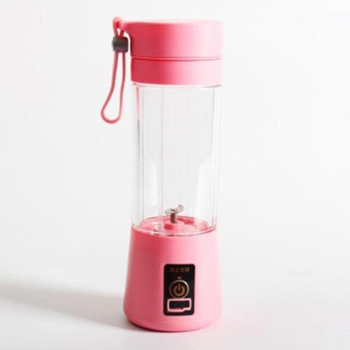 (PINK) Usb Electric Fruit Juicer, Handheld Smoothie Maker Blender