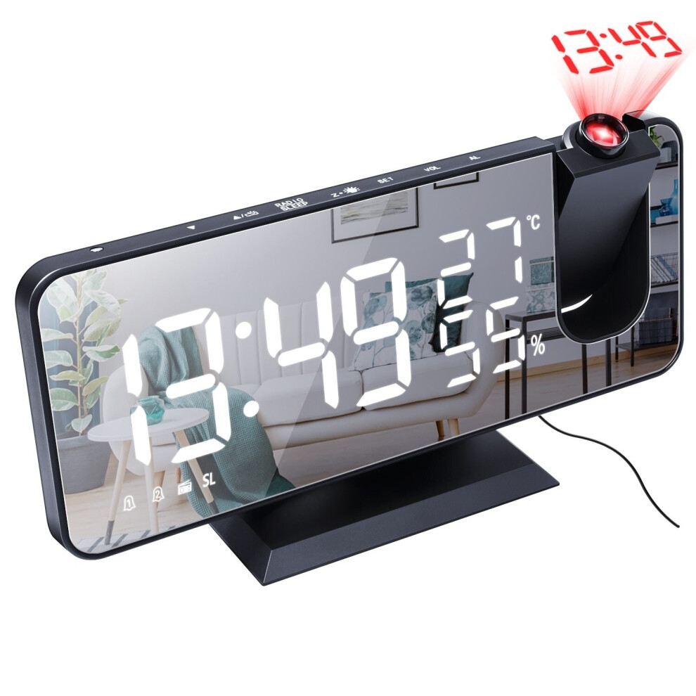 (Black) 3d Projection Alarm Clock