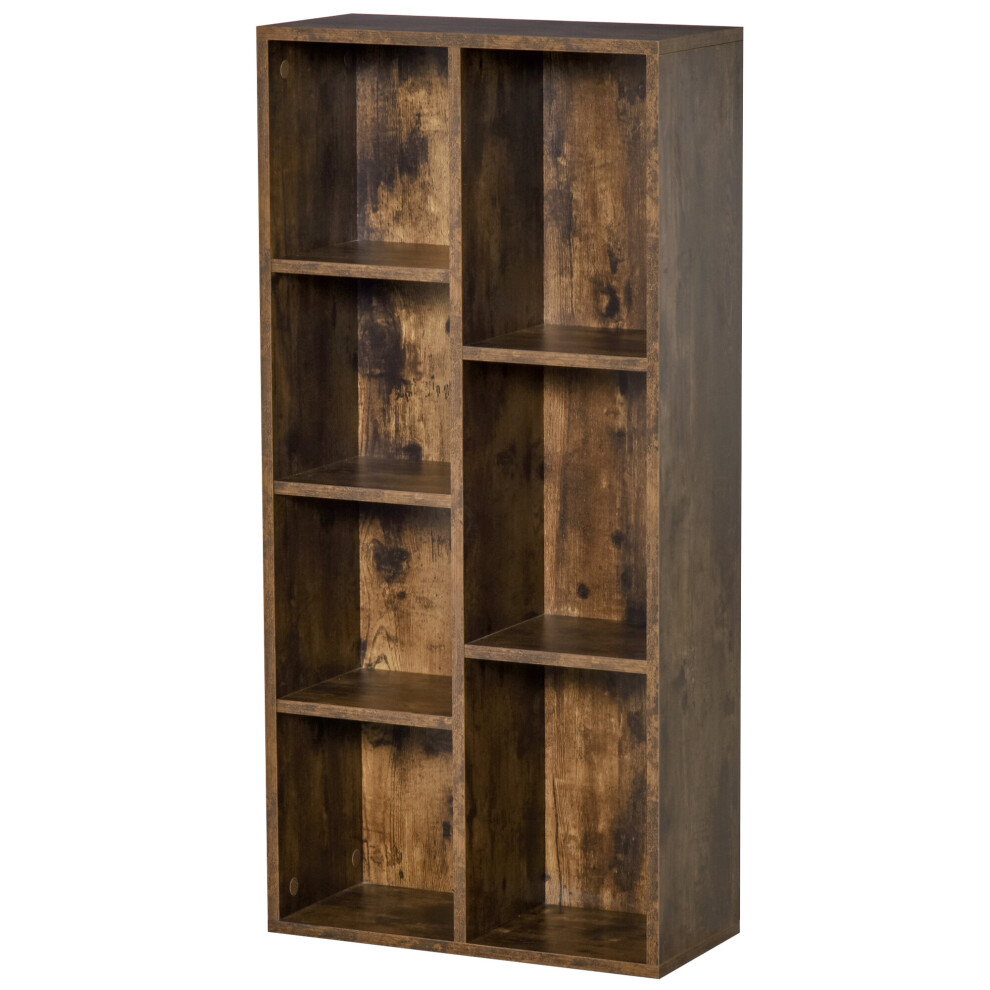 Bobobiy Brown Seven-Cube Bookcase - Rustic Wood Effect - Rustic - Image 5