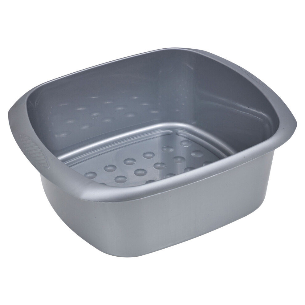 (Silver) 11L Rectangular Stackable Washing Up Bowl Sink