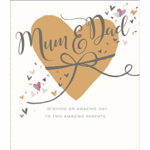 Mum & Dad Love Heart Amazing Day Anniversary Greeting Card Foiled Greetings Cards