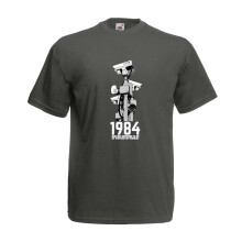 (Light Graphite, 2XL) George Orwell's 1984 Inspired Graphic High Quality T-Shirt, Tee, Men's, Unisex