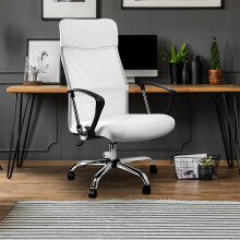 White Comfortable Adjustable Height Office Chair, Best