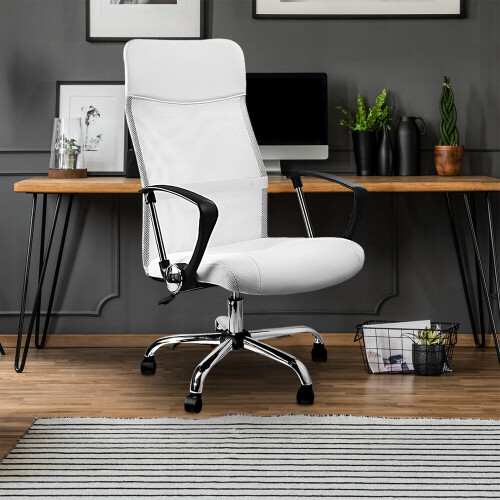 White Comfortable Adjustable Height Office Chair, Best