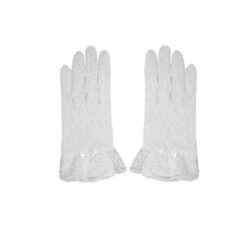 Dress Up America Girls' Little Children's Lace Gloves, White, Kids