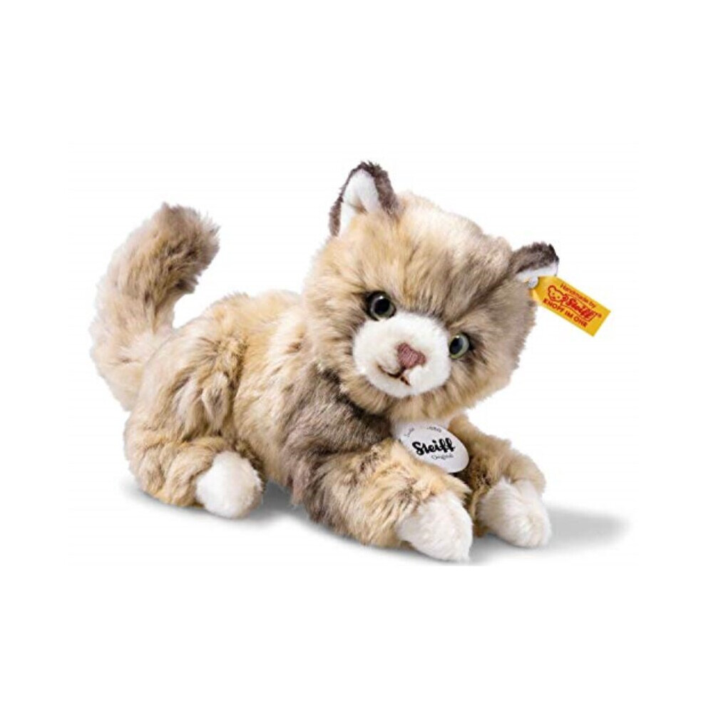 Steiff Lucy Cat Plush Animal Toy, Spotted Brown