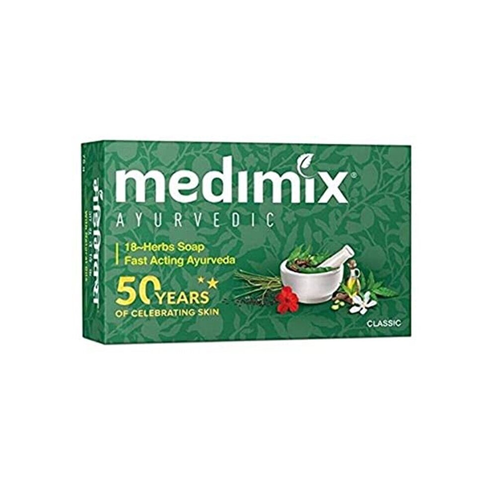 Medimix Herbal Handmade Ayurvedic Classic 18 Herb Soap For Healthy And Clear Skin (125 G)