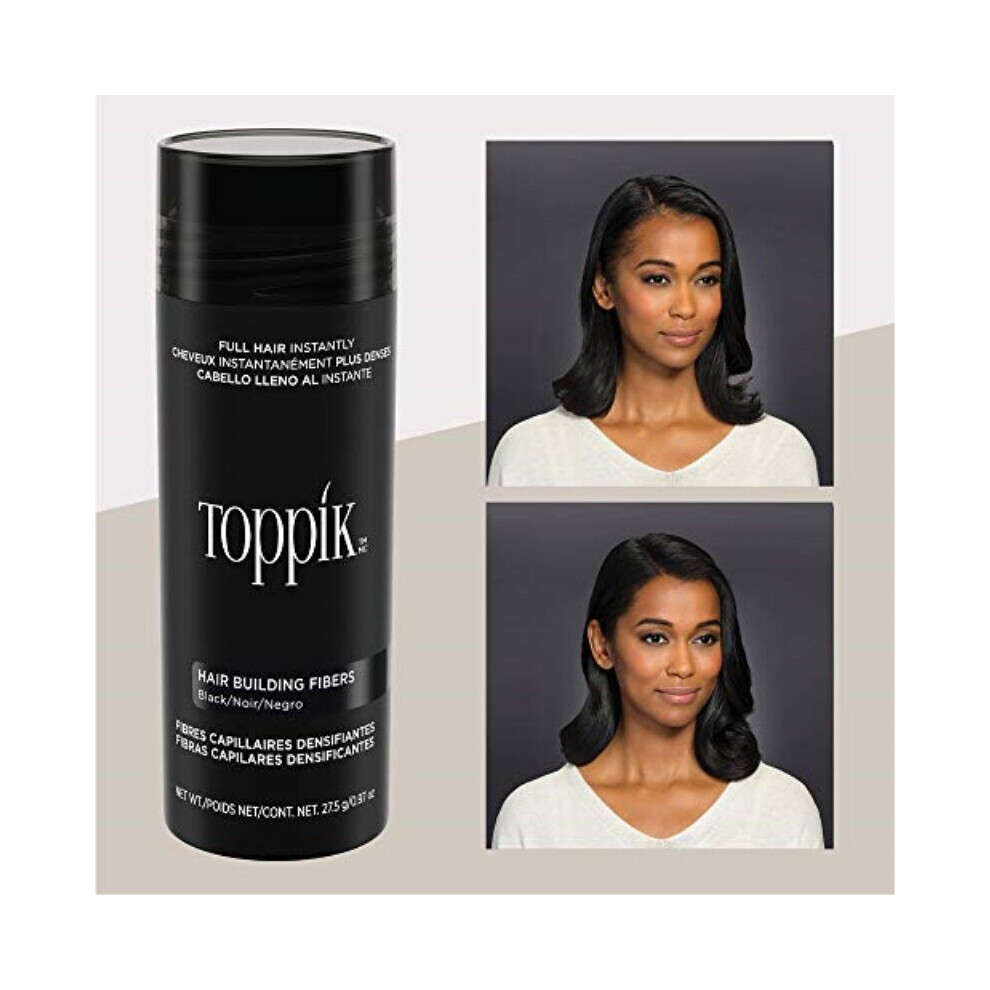 TOPPIK Hair Building Fibers, Black, 0.9625 Ounce